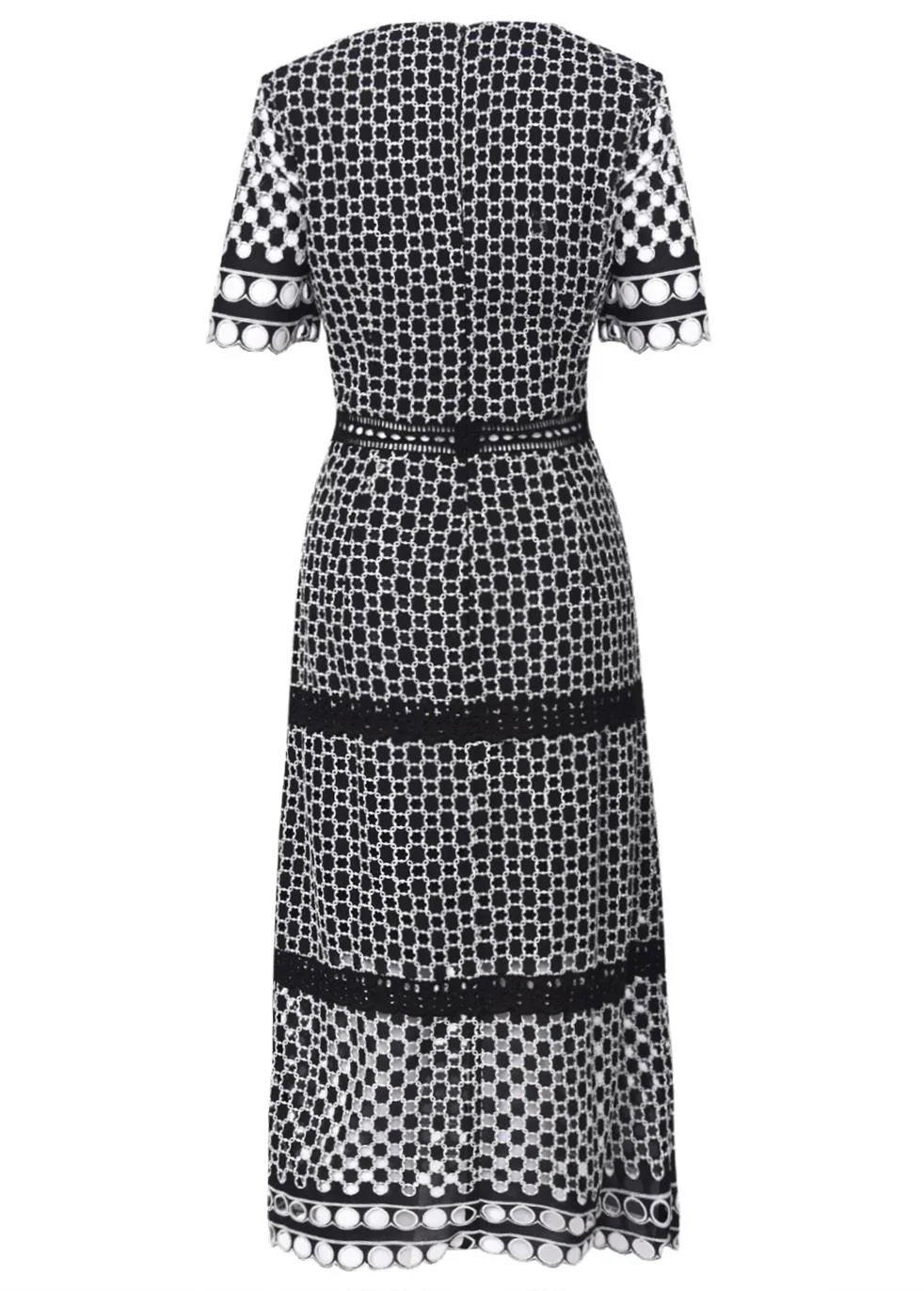 Black White Chelsea Broderie Midi Dress