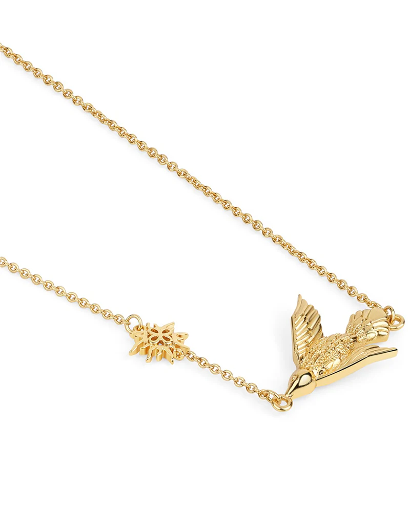 Newbridge Silverware Gold Plated Necklace with Bird and Sun Charm