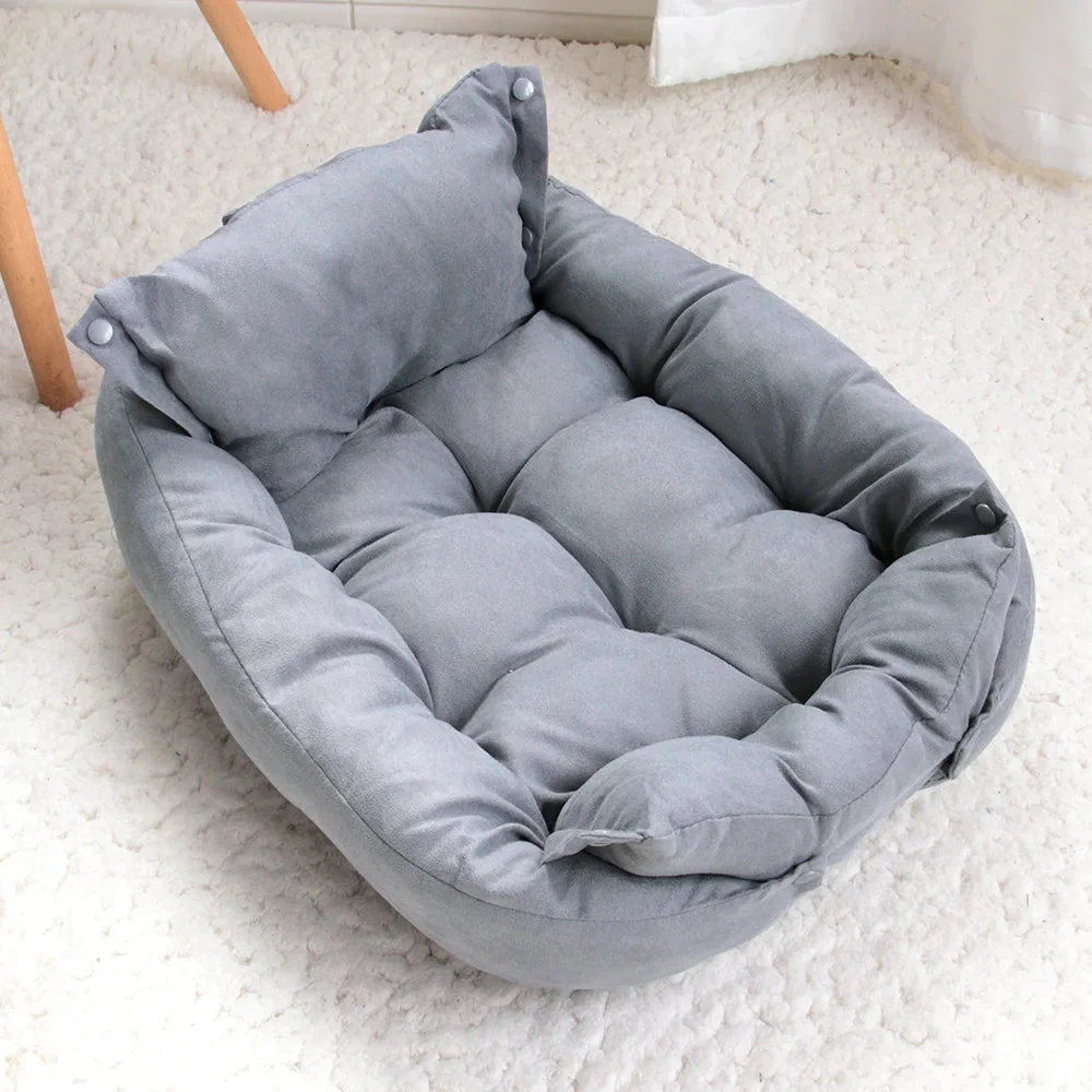 Luxury Pet Bed | 3-in-1 Convertible Dog & Cat Bed with Soft Cotton Feel | Cozy Retreat for Ultimate Comfort