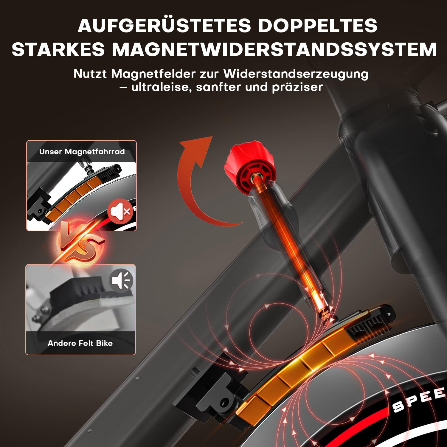 DMASUN Heimtrainer Fahrrad leiser 0 bis 100% Widerstand Display Tablet Halterung bequemer Sitz bis 160 kg