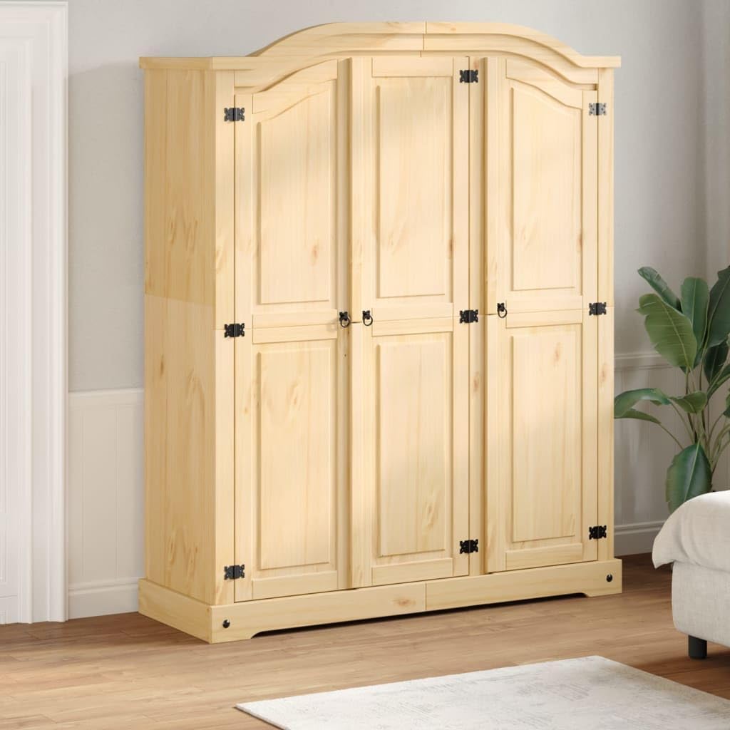 vidaXL Corona Wardrobe 151 x 52 x 186 cm Solid Pine Wood for Bedroom and Entrance