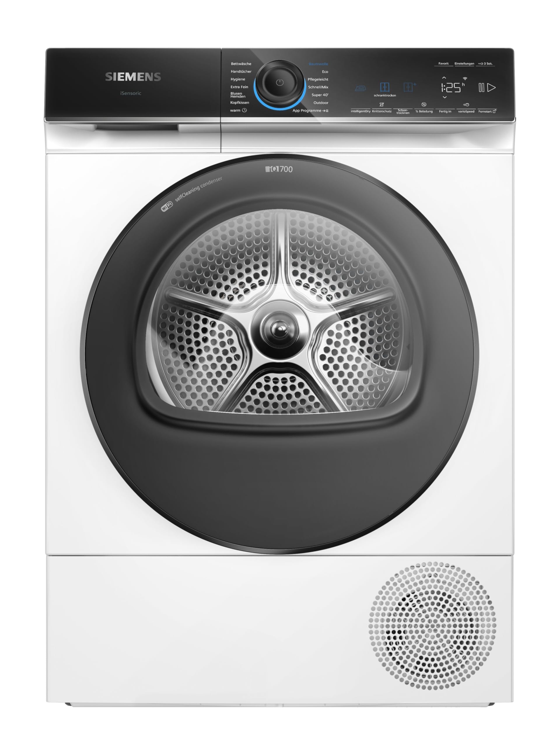 Wärmepumpentrockner WQ46B2D0AM iQ700 9 kg Energieeffizienzklasse B selbstreinigender Kondensator AutoDry Home Connect LED-Trommelbeleuchtung