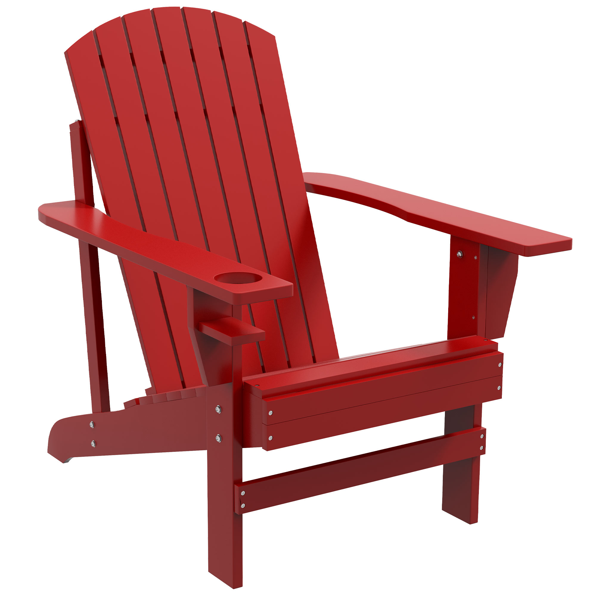 Outsunny Andirondack Gartenstuhl Gartensessel Outdoor-Sessel, 72 cm x 97 cm x 92 cm, Rot