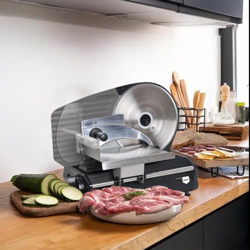 ELMA Affettatrice Elettrica Premium con 2 Lame | Ø220mm | 150 W, 31 x 25 x 41 cm | Lame Rimovibili in acciaio inossidabile | Adatto per uso Domestico non professionale : Amazon.it: Casa e cucina