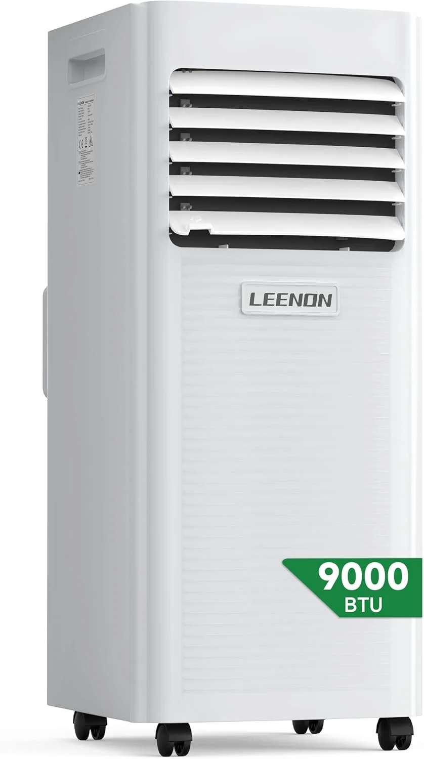 Klimaanlage Mobil 9000 BTU, LEENON Mobil Klimagerät 4 in 1 Kühlen Entfeuchten Ventilato& Schlafmodus, 2.6KW Mobile Klimaanlage mit Abluftschlauch, Fernbedienung/24h Time für Zuhause Bür bis zu 35 m²