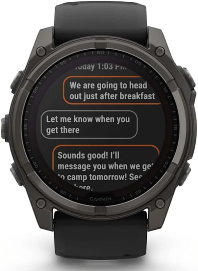 Solar Charging Smartwatch Fenix 8-51 MM | Touchscreen Multiband GPS-Uhr mit bis zu 48 Tagen Akkulaufzeit im Smartwatch-Modus | Eingebaute LED-Taschenlampe, Lautsprecher und Mikrofon
