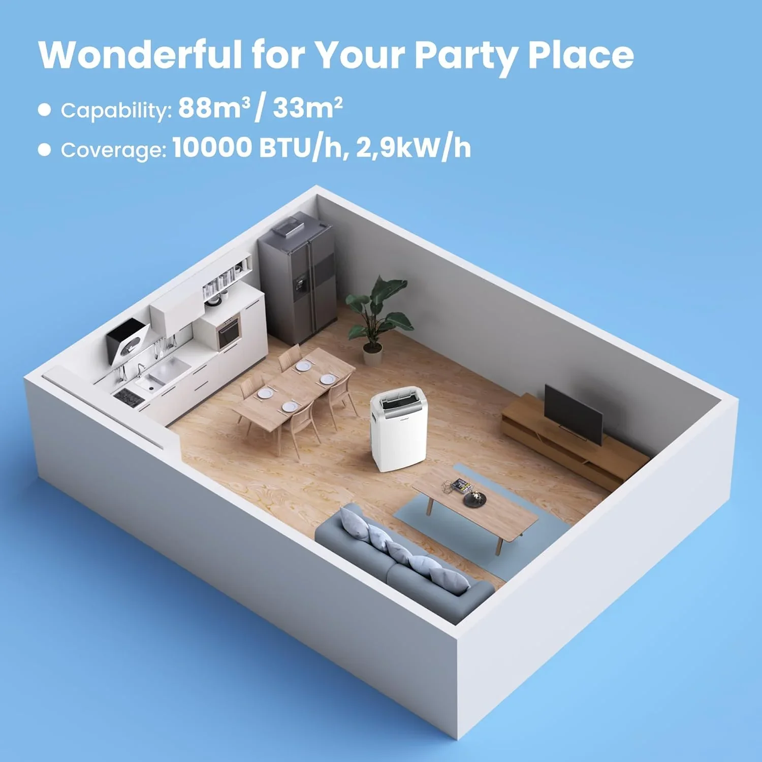 Comfee Mobiles Klimagert Easy Cool 2.0, 7000 BTU 2,0kW, K��hlen&Ventilieren&Entfeuchten, Raumgre bis 68m(25�O), APP-Steuerung/Alexa/Google Home/IFTTT, Mobile Klimaanlage mit Abluftschlauch