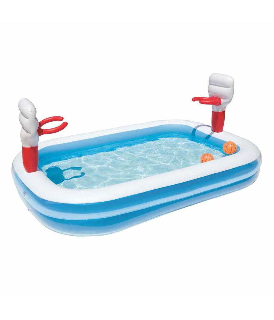 Trade Shop - Piscina Gonfiabile Per Bambini 3 Anni+ Gioco Pallacanestro Basket Giardino