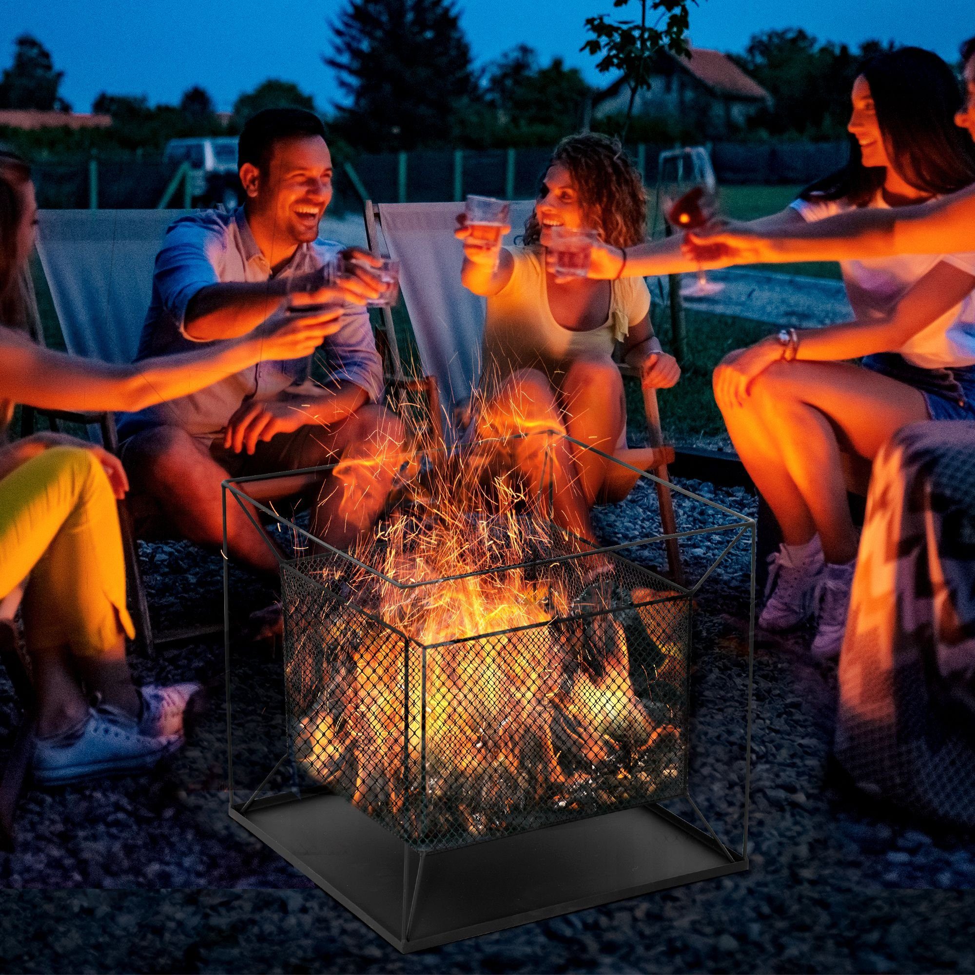 Holzkohlegrill Feuerschale modern rechteckig