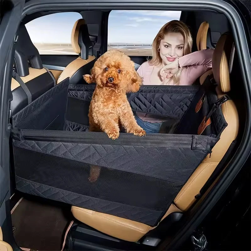 Car Seat Extender for Dogs �C Hard Bottom & Waterproof with Adjustable Straps