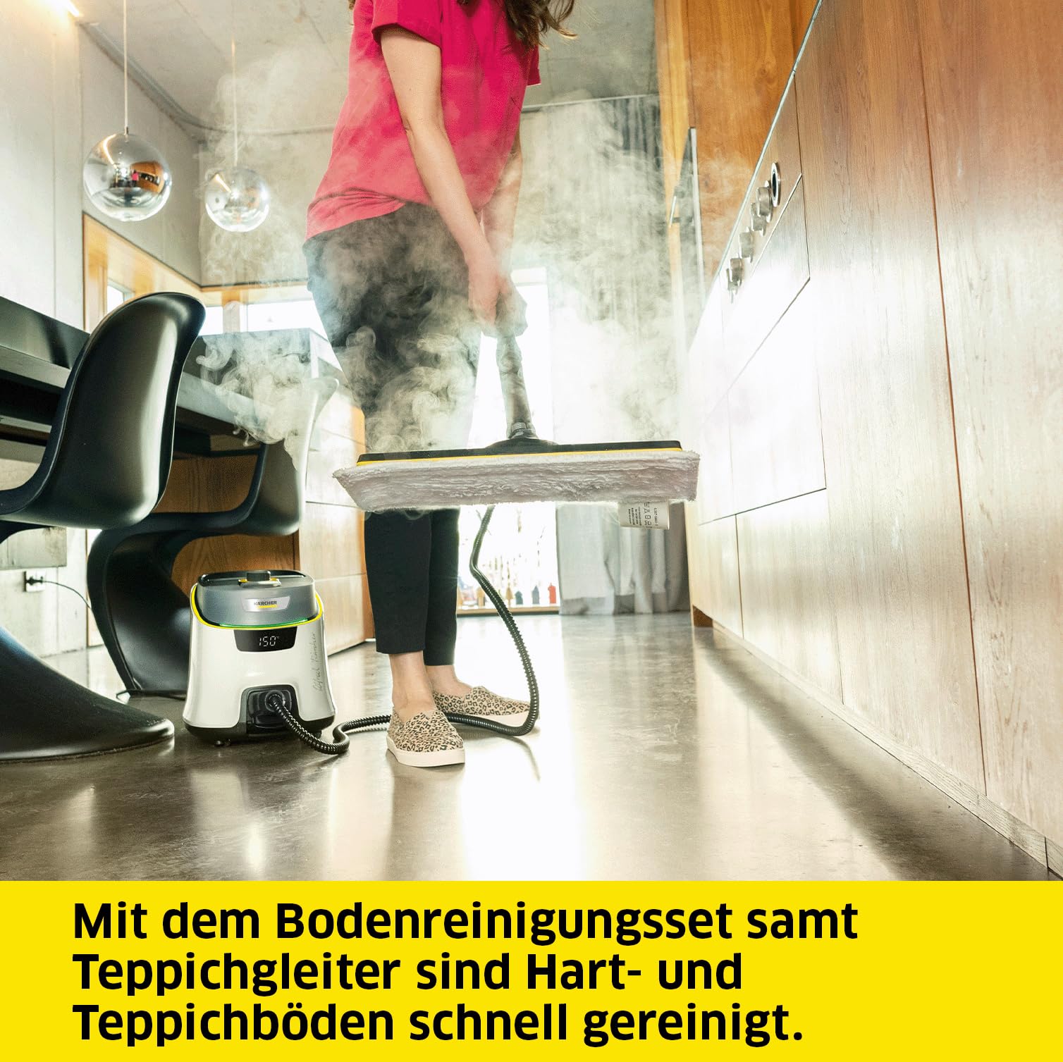 Dampfreiniger SC 5 Deluxe Signature Line Dampfdruck 4 bar VapoHydro-Funktion abnehmbarer Tank Kindersicherung Teppichgleiter