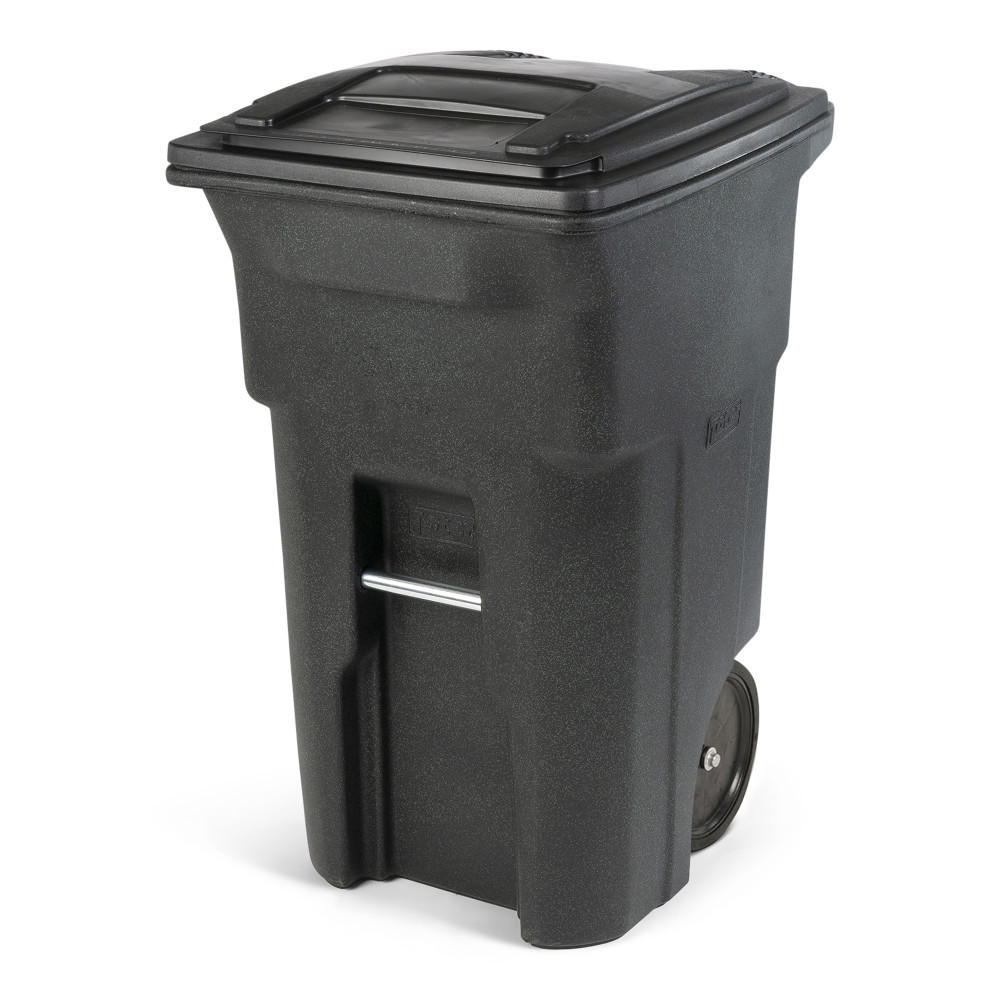 Toter 64 Gallon Trash Can, Greenstone &ndash; Quiet Wheels & Secure Lid