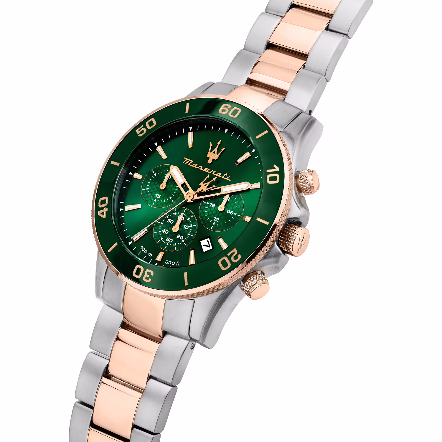 Orologio Maserati Competizione crono quadrante verde bicolore oro rosa