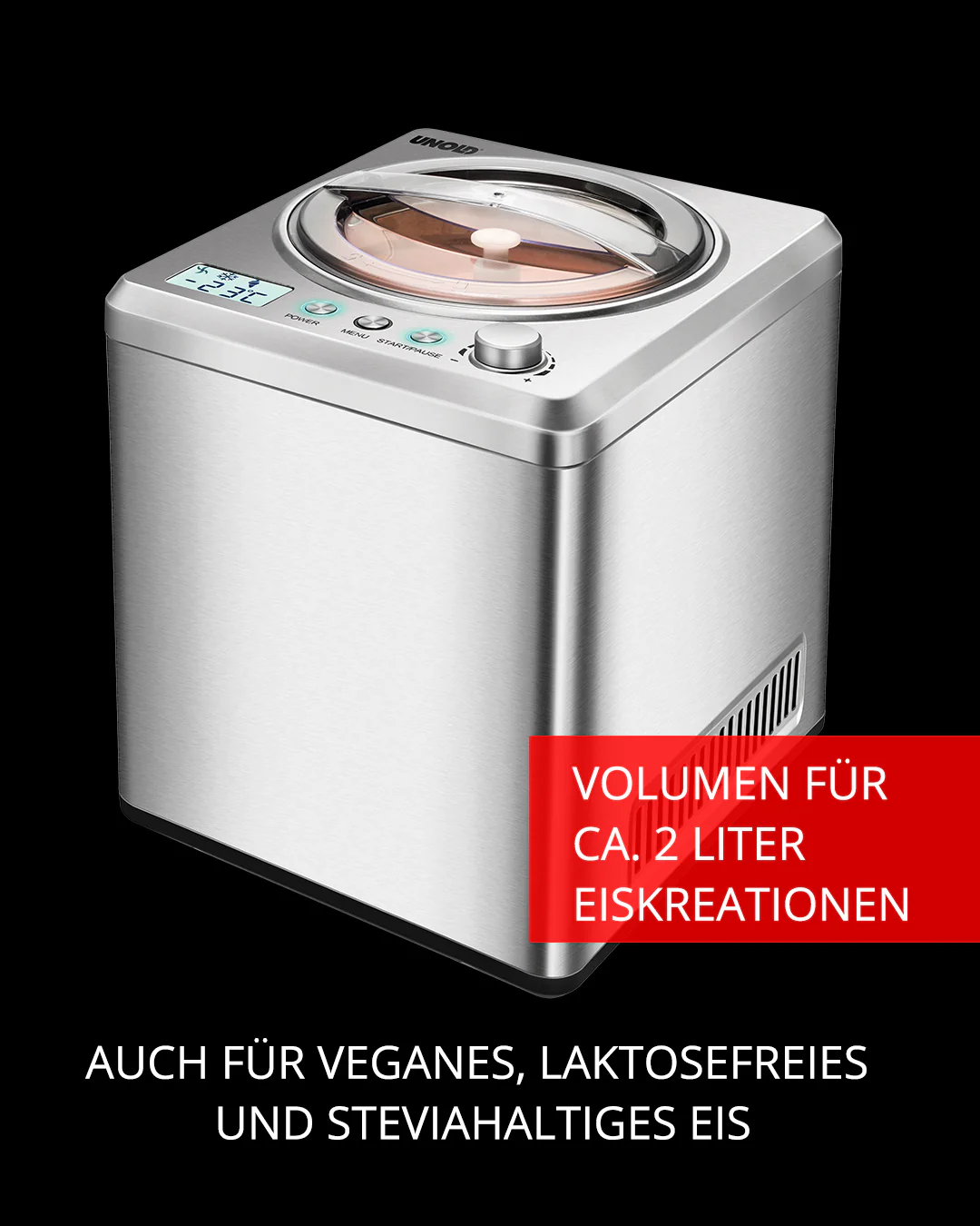 2025 Macchina per gelato Exklusiv con libro di ricette incluso, capacità 2 L