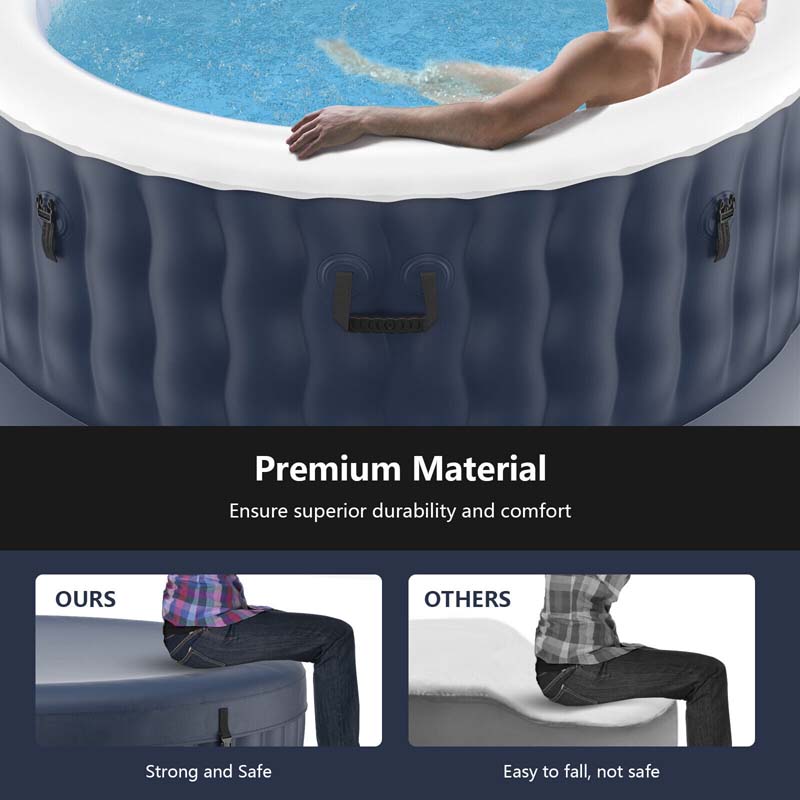 4-Person SaluSpa Inflatable Hot Tub Spa with 108 Massage Bubble Jets, Air Pump, Filter Cartridge & Cover, Portable Outdoor Blow Up Spa