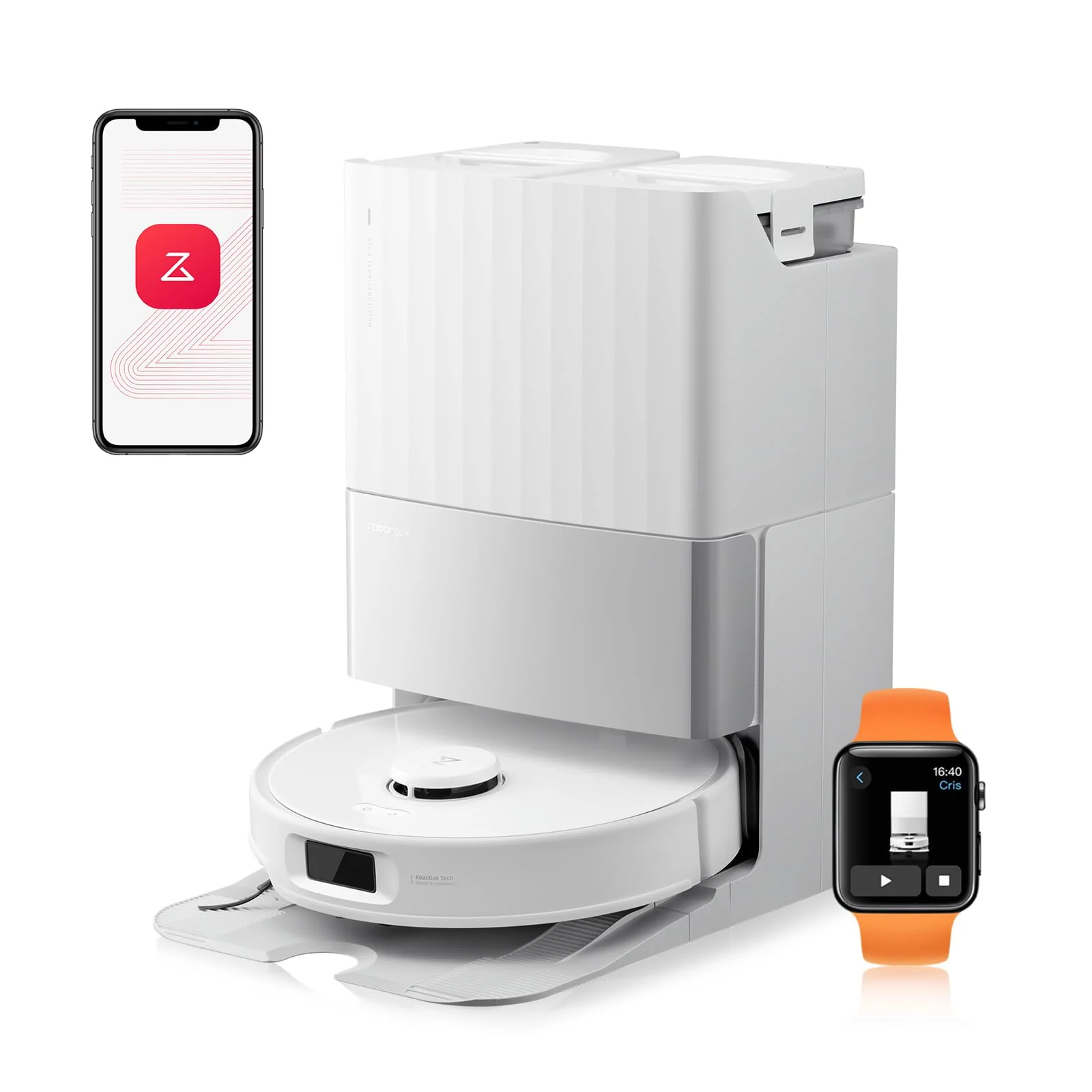 roborock Qrevo Edge Saugroboter mit Wischfunktion, Dual Anti-Tangle-System, AdaptiLift Chassis, 18.500Pa, FlexiArm Design Kantenreinigung, Hebarem Wischmopp, 75℃ Heißwasser-Moppwäsche, „Hello Rocky“