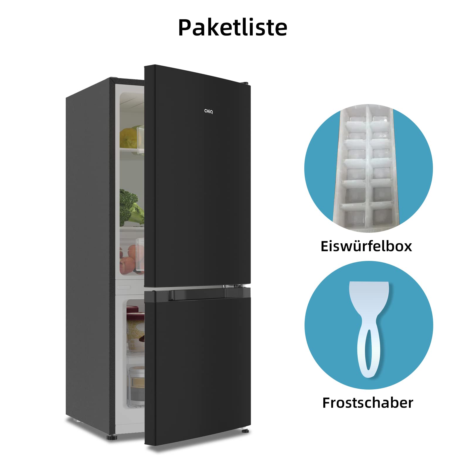 Kühl-Gefrierkombination 117 L, 114 cm hoch, 47 cm breit, freistehend, Low-Frost, 39 dB, Klasse E