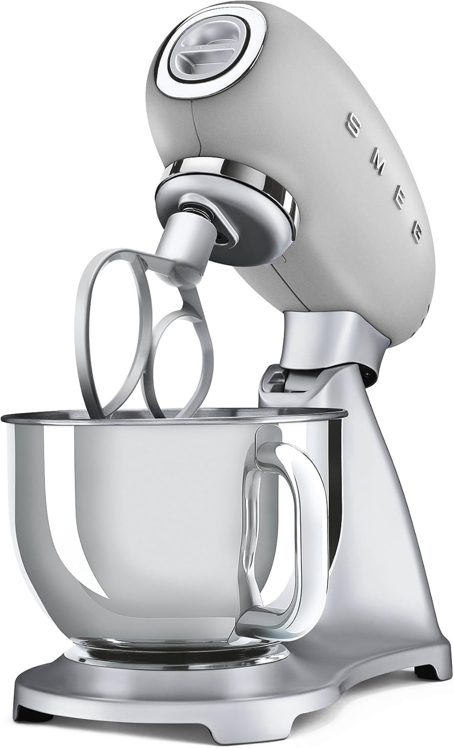 Smeg, SMF02PKEU Küchenmaschine, 10 Geschwindigkeitsstufen, Planetenrührwerk, Sicherheitsabschaltung, 2 Rührbesen, Kugelgriff aus Edelstahl, 800 W, Rose