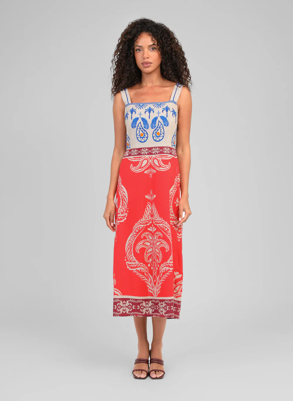 Ol��nie Printed Midi Dress �� An'ge