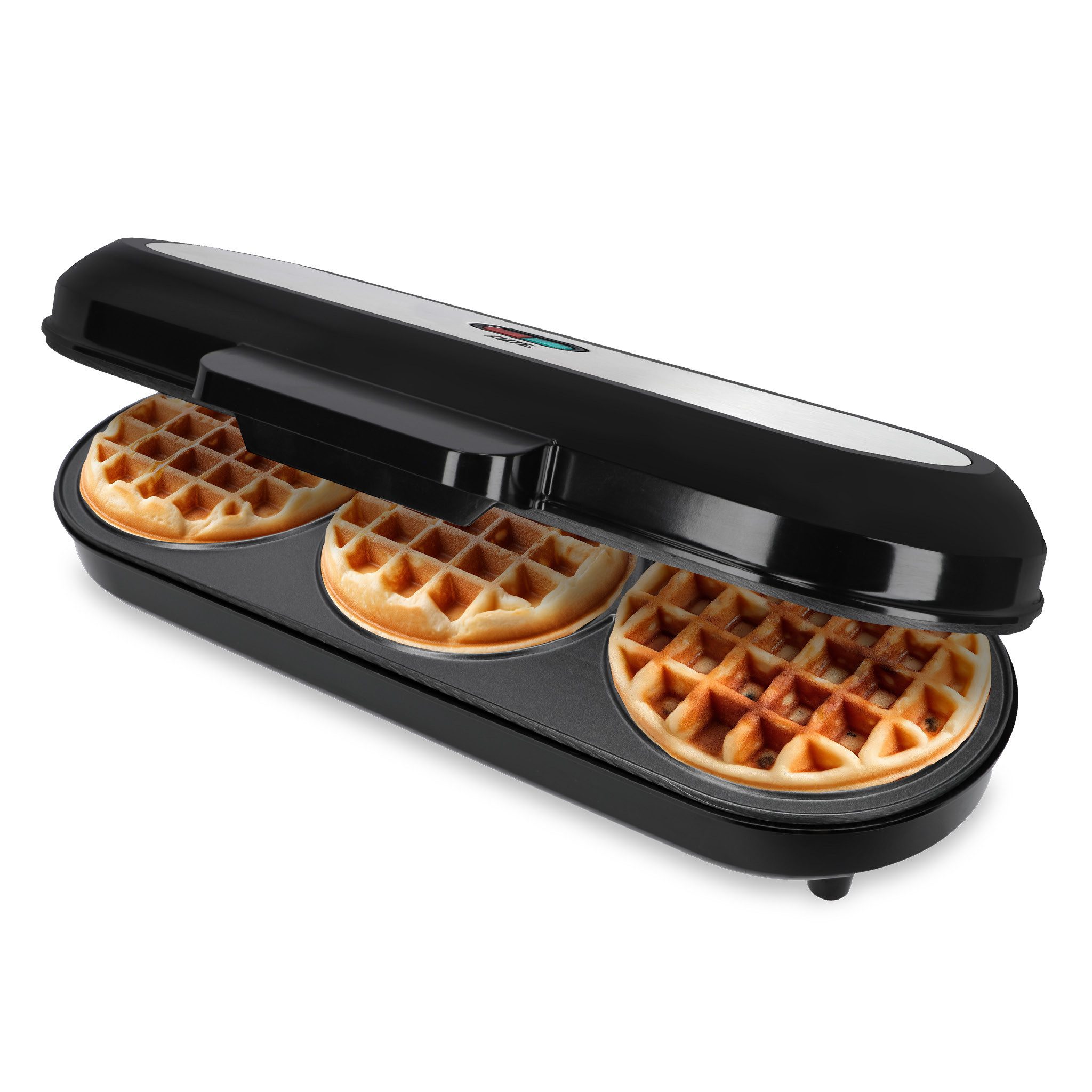 Waffeleisen XXL mit 3 Platten für kleine belgische Waffeln
