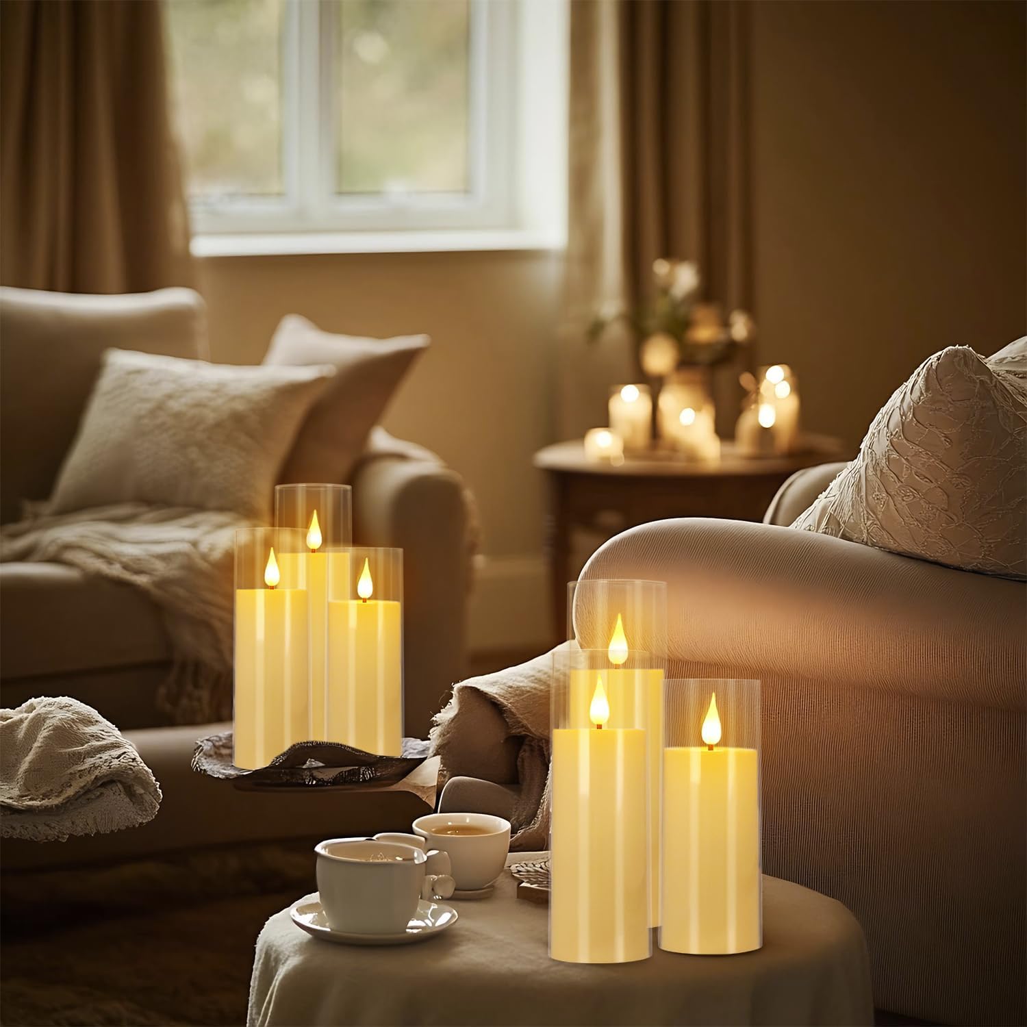 24 Stück A-Serie Acryl LED flammenlose Kerzen mit Fernbedienung – perfekt für Familien, Partys und besondere Anlässe – schaffen Sie einfach eine magische Atmosphäre (drei Größen)