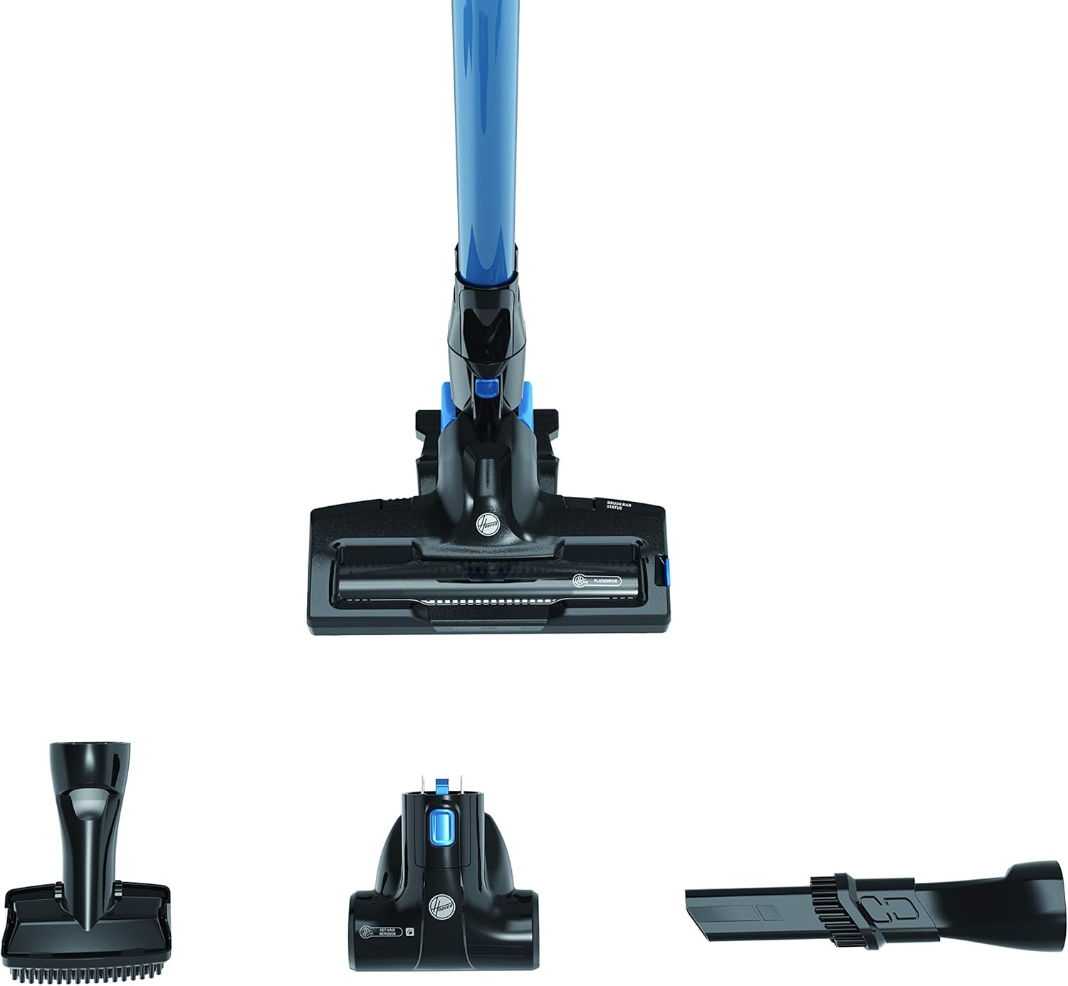 Hoover H-Free 200 HF222UPT Scopa Elettrica Ricaricabile senza Fili, Tecnologia Ciclonica, Multifunzione, Spazzola per Peli Animali, Batteria 22V, Potenza 220 W, Autonomia 40 Min, Leggera, Nero/Blu