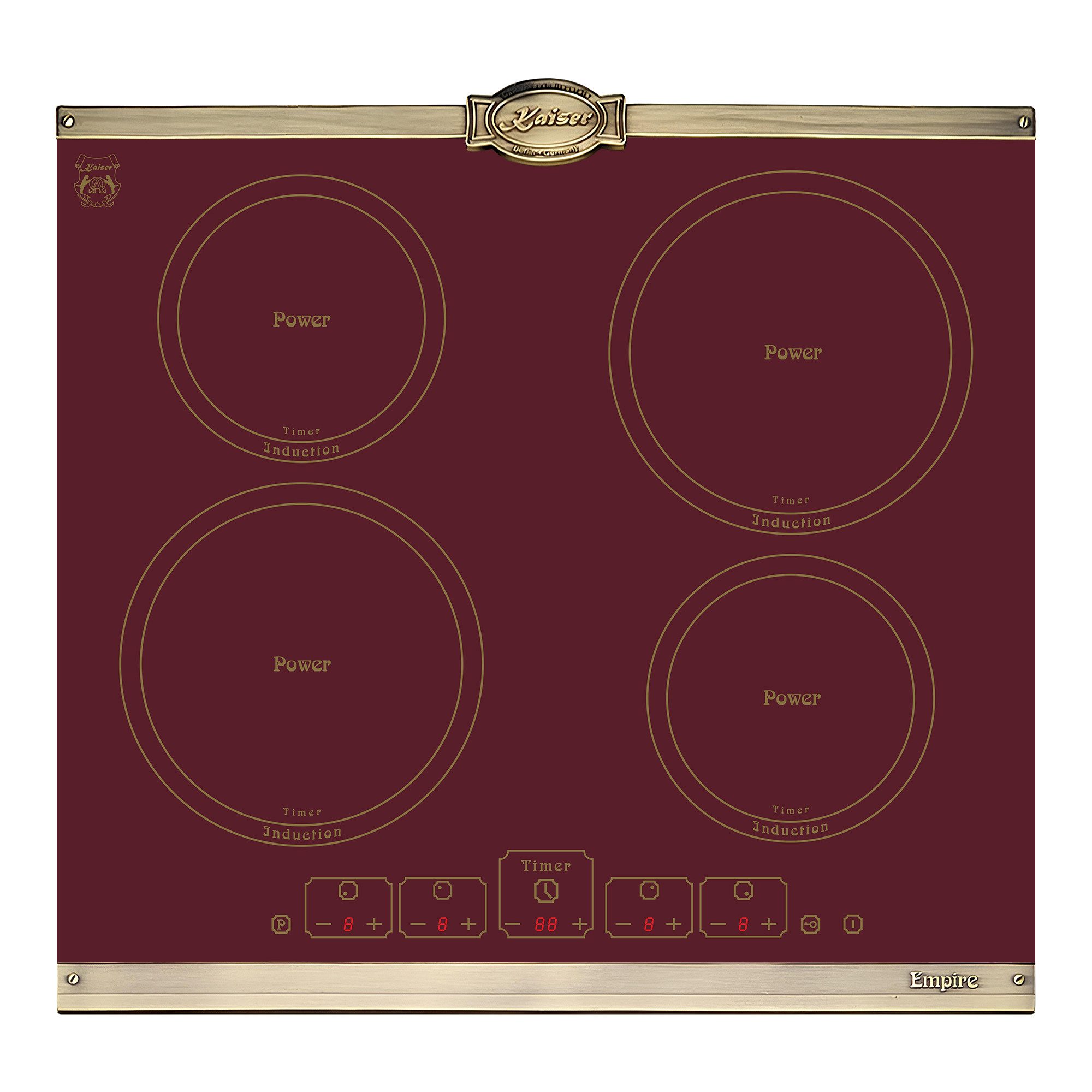 Induktions-Kochfeld Kaiser Empire Kochfeld 60 cm KCT 6195 IRotEm Induktionskochfeld Autark 4 QuickHeat Induktions mit Booster, Touch control, Timer