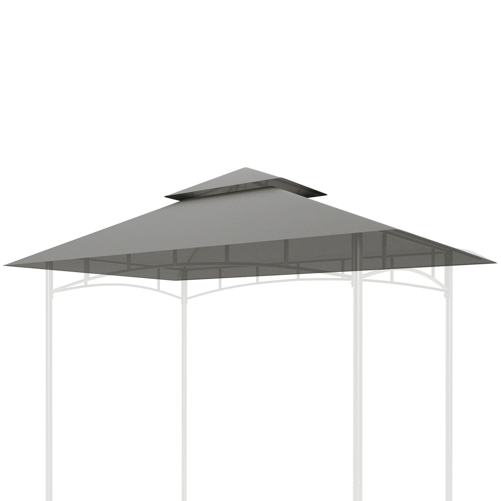 Outsunny Ersatzdach für Grillpavillon 2,4 x 1,5 m, Ersatzüberdachung für zweischichtige Grillüberdachung Hellgrau