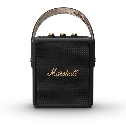Marshall Stockwell II Bluetooth Altoparlante Portatile, Senza fili Casse, Impermeabilità IPX4, 20 ore riproduzione Nero e ottone : Elettronica