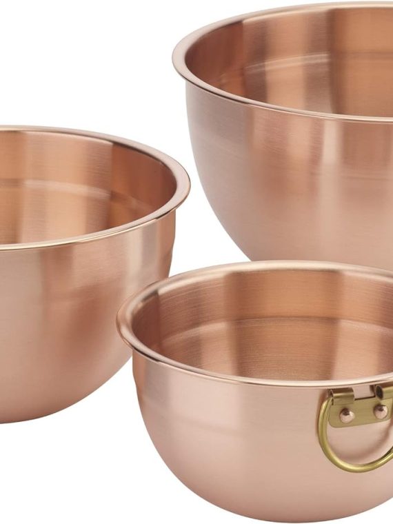 3P Copper Mixing Bowl Set &ndash; 3 Piece Kitchen Cookware