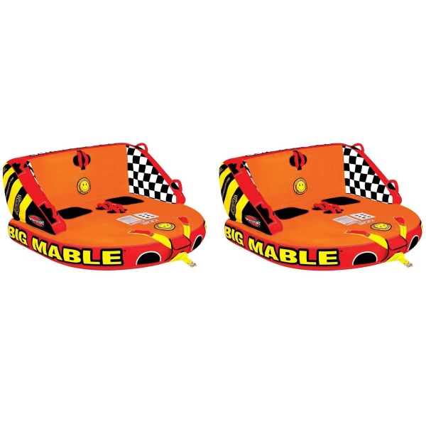 Sportsstuff Inflatable Big Mable Sitting Double Rider Towable Boat Tube (2 Pack)