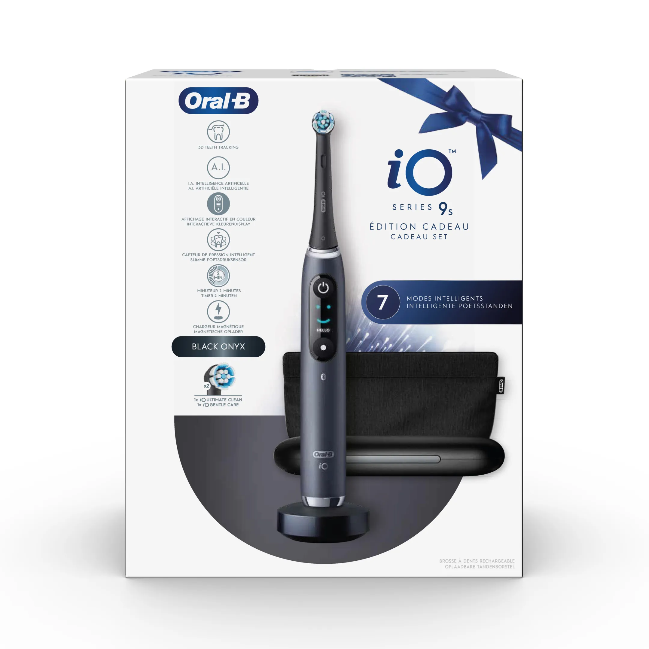 Oral-B Elektrische tandenborstel iO9S zwart onyx (+1refills) + Soft Pouch