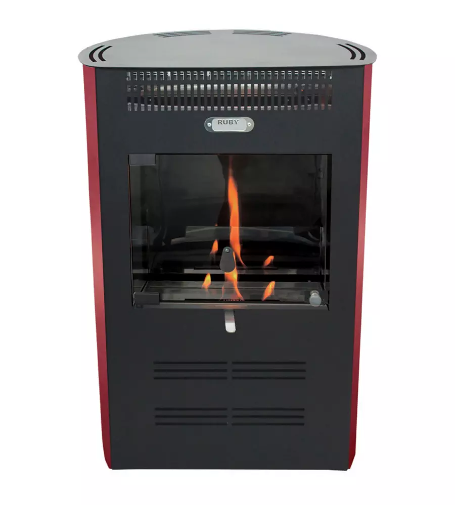 TECNOAIR SYSTEM Stufa a Bioetanolo Modello Ruby Elegance da 3 kW - Colore Bordeaux