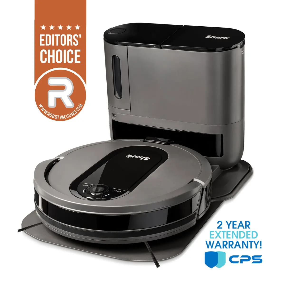 Shark AV911S EZ Robot Vacuum w/2yr Warranty, Self Empty, Bagless, Row by Row Cleaning, Pets, Alexa