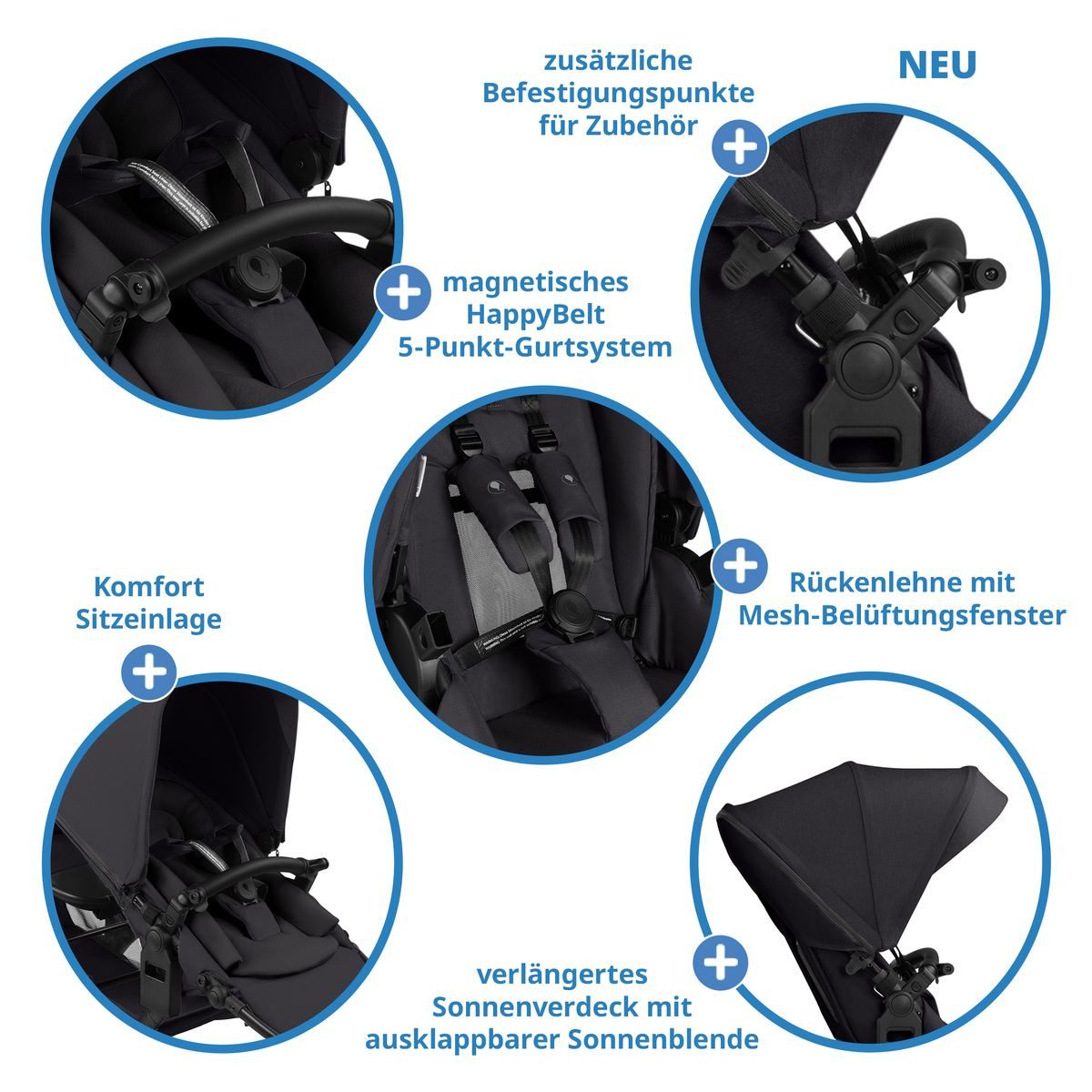 Geschwisterwagen Zoom - Pure - Coal