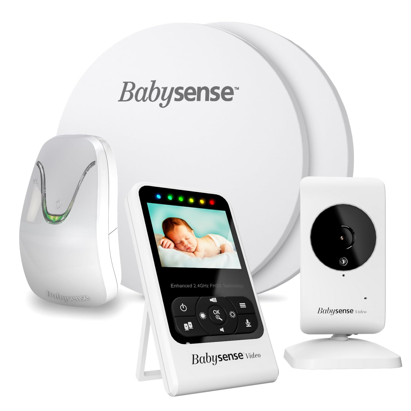 Baby Atembewegungsmonitor 7 Echtzeitwarnungen für das ganze Bett mit 2 Sensormatten Sicherheit