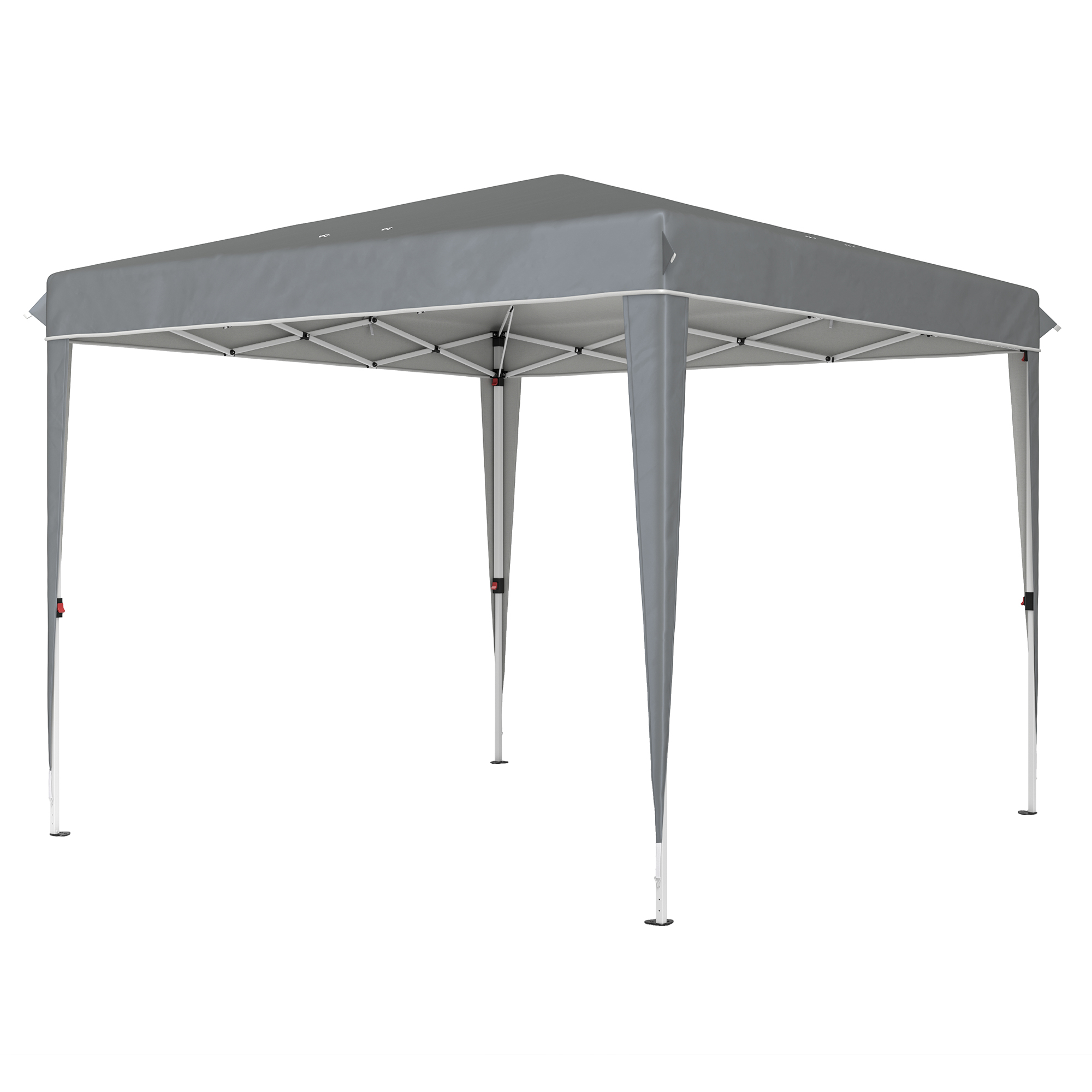 Outsunny 3 x 3 m Pop-up-Pavillon mit Tragetasche, UPF50+ höhenverstellbares Gartenzelt, Hellgrau