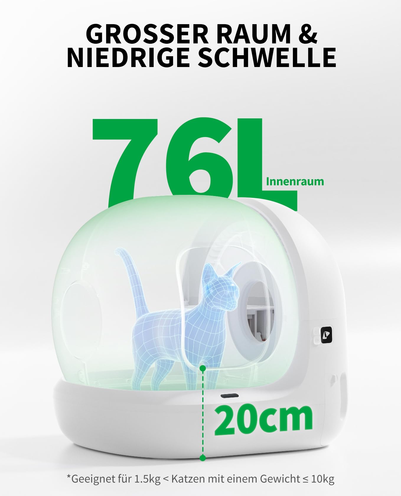 PETKIT Pura Max 2 selbstreinigende Katzentoilette 76L xSecure App Steuerung Geruchsbeseitigung für Mehrkatzen