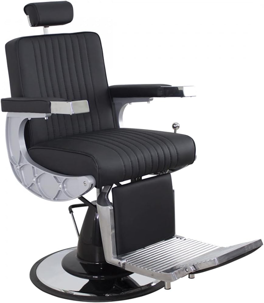 Poltrona Barbiere Professionale da Salone Madison in Pelle Nera