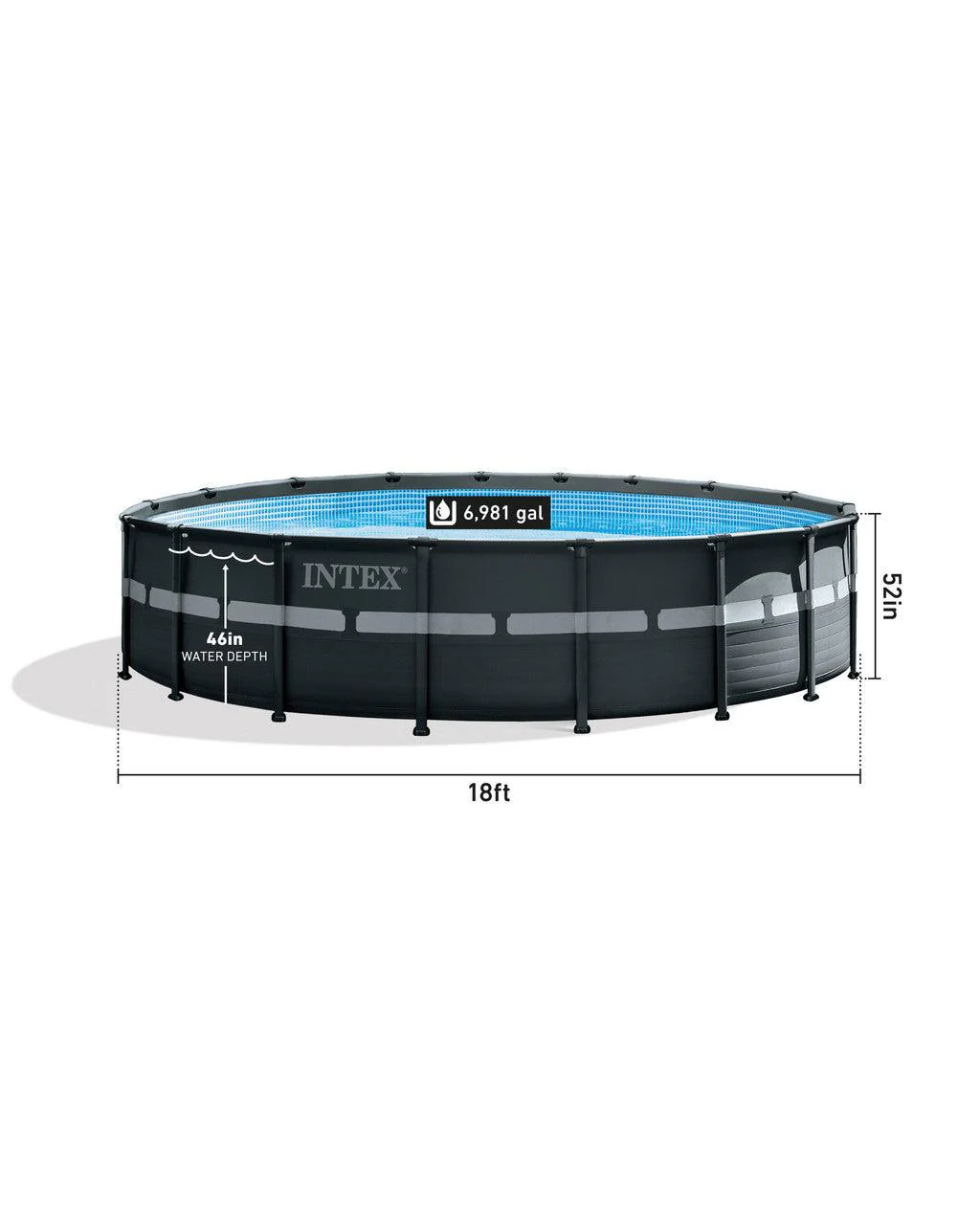 2025 Intex Ultra XTR® Frame piscina fuori terra da 18 piedi x 52 pollici con pompa a sabbia