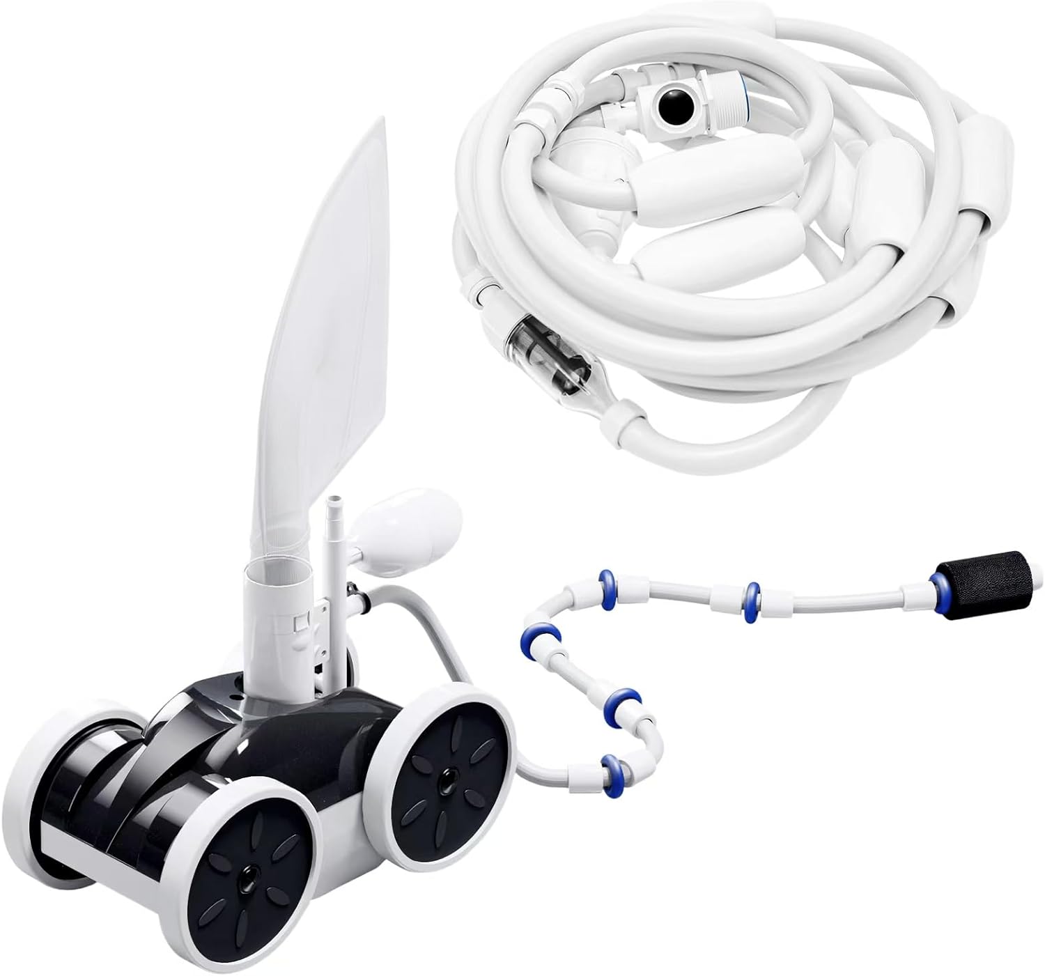 MAKHOON Upgrade Pool Pressure Side Sweeper: Professional Solution for Cleaning Your Swimming Pool (Four Wheels are Better Than Three) Need 1.5