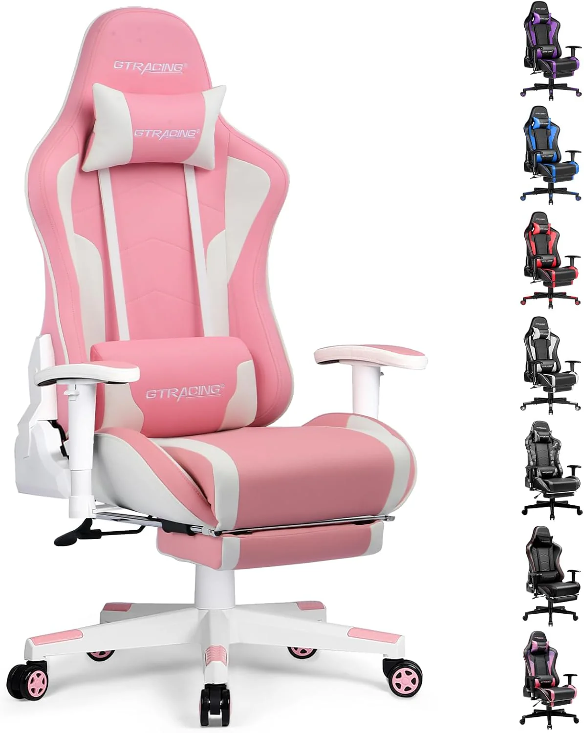 Gaming Chair with Footrest Speakers Video Game Chair Bluetooth Music