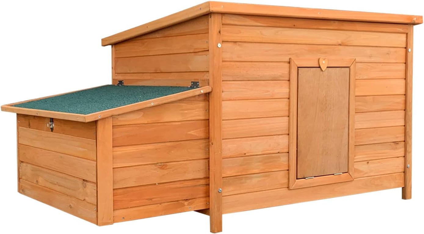 Pollaio con casetta di nidificazione e base estraibile 136x74x70 cm in legno