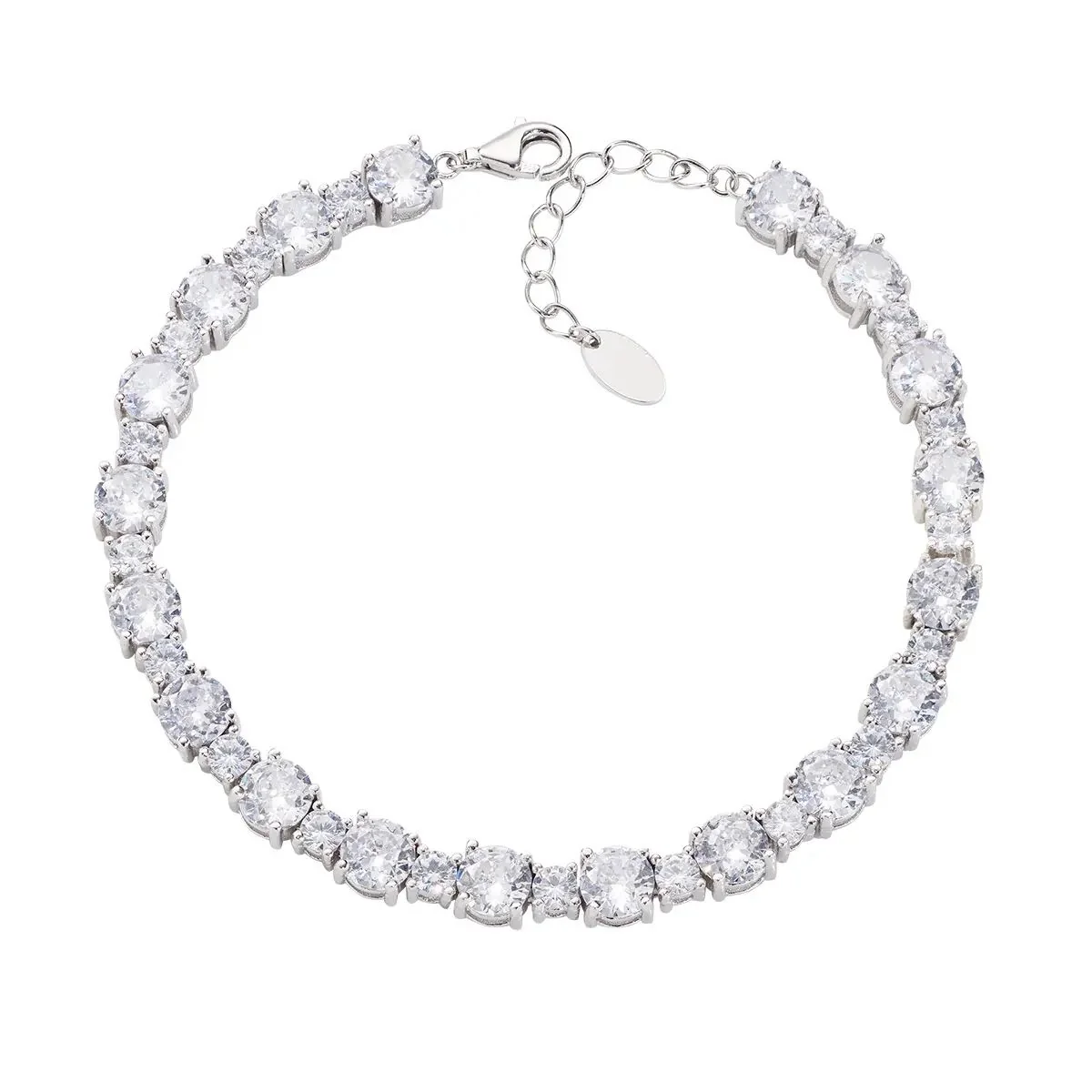 Bracciale Amen tennis rodiato bianco con zirconi tondi bianchi BT2T0BBBZ16