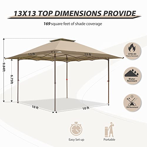 Eagle Peak,Tenda a baldacchino con gamba dritta, per esterni istantanea, con grondaia estensibile automaticamente, 169 metri quadrati di ombreggiatura (beige/marrone) : Amazon.it: Fai da te