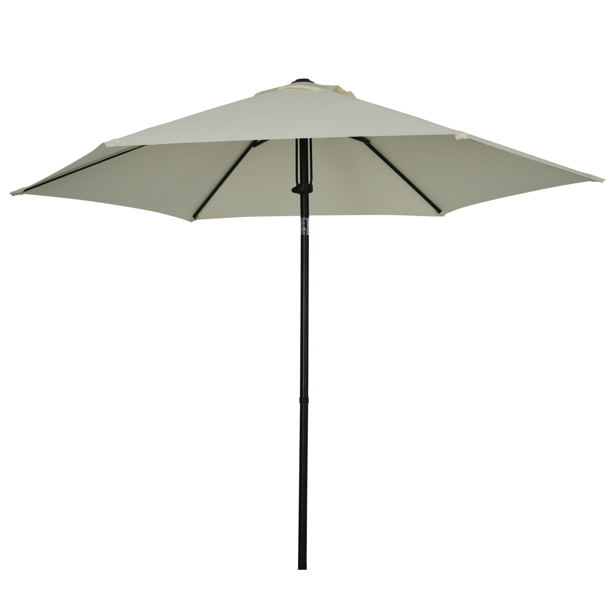 Outsunny Garten-Sonnenschirm neigbarer gerader Sonnenschirm mit manueller Drucköffnung mit Belüftung aus Metall Polyester mit hoher Dichte 180g/m² hellgrau