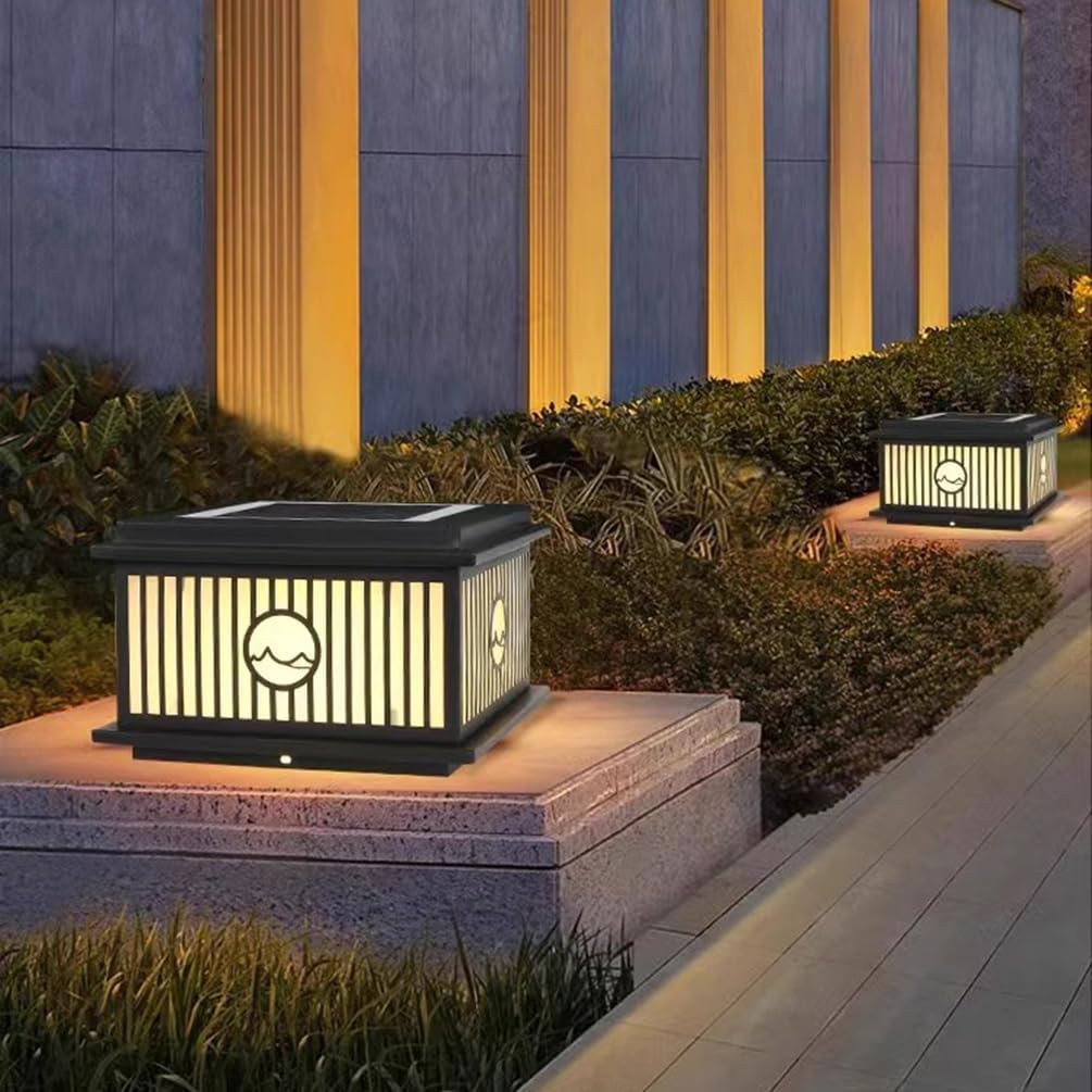 Hohe Helligkeit, wasserdichte Edelstahl-Garten-Stehlampe, langlebige Außenpfostenkappenleuchte für Hinterhof, Gang und Landschaftsbeleuchtung