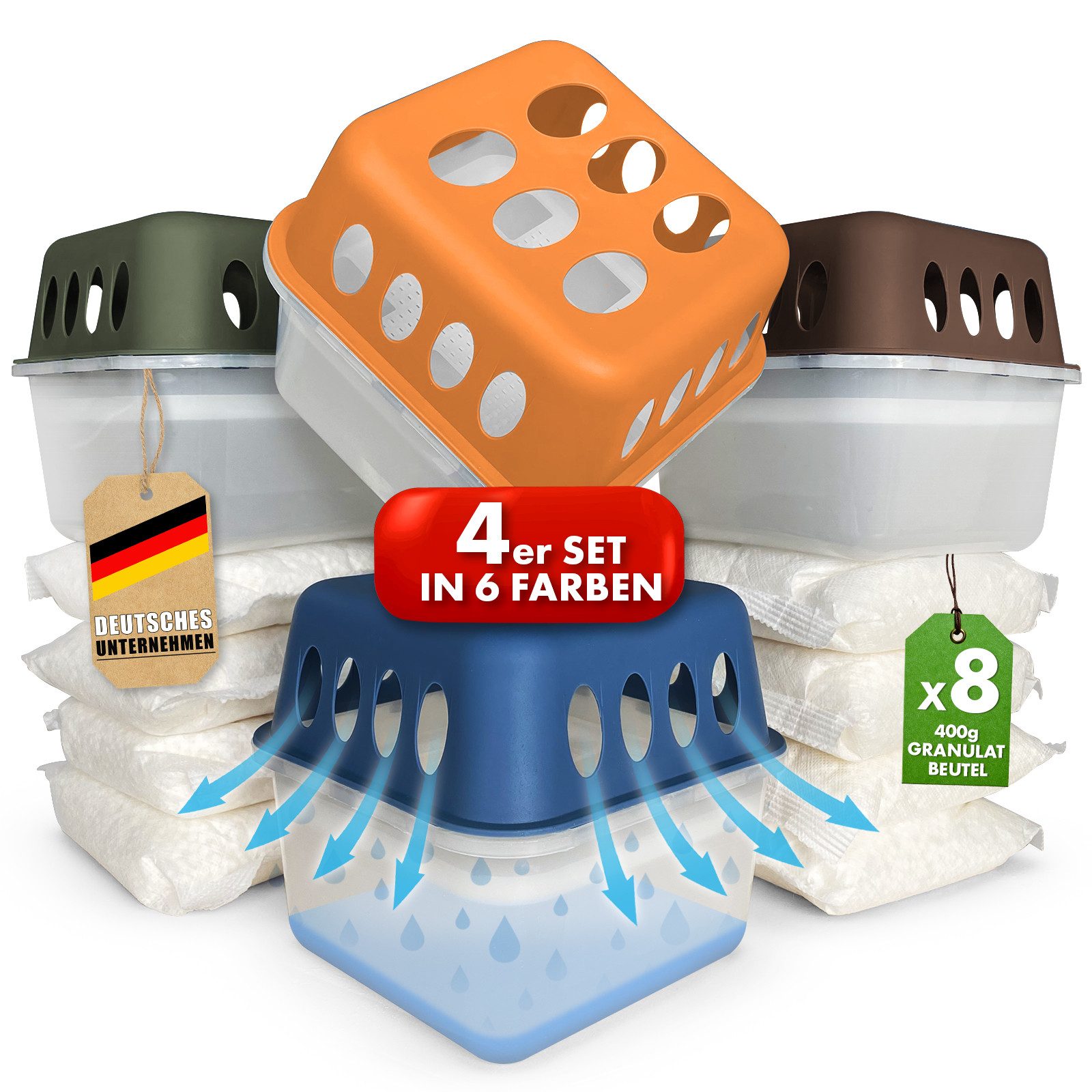 Granulat-Luftentfeuchter 4er-SET für ein angenehmes Raumklima