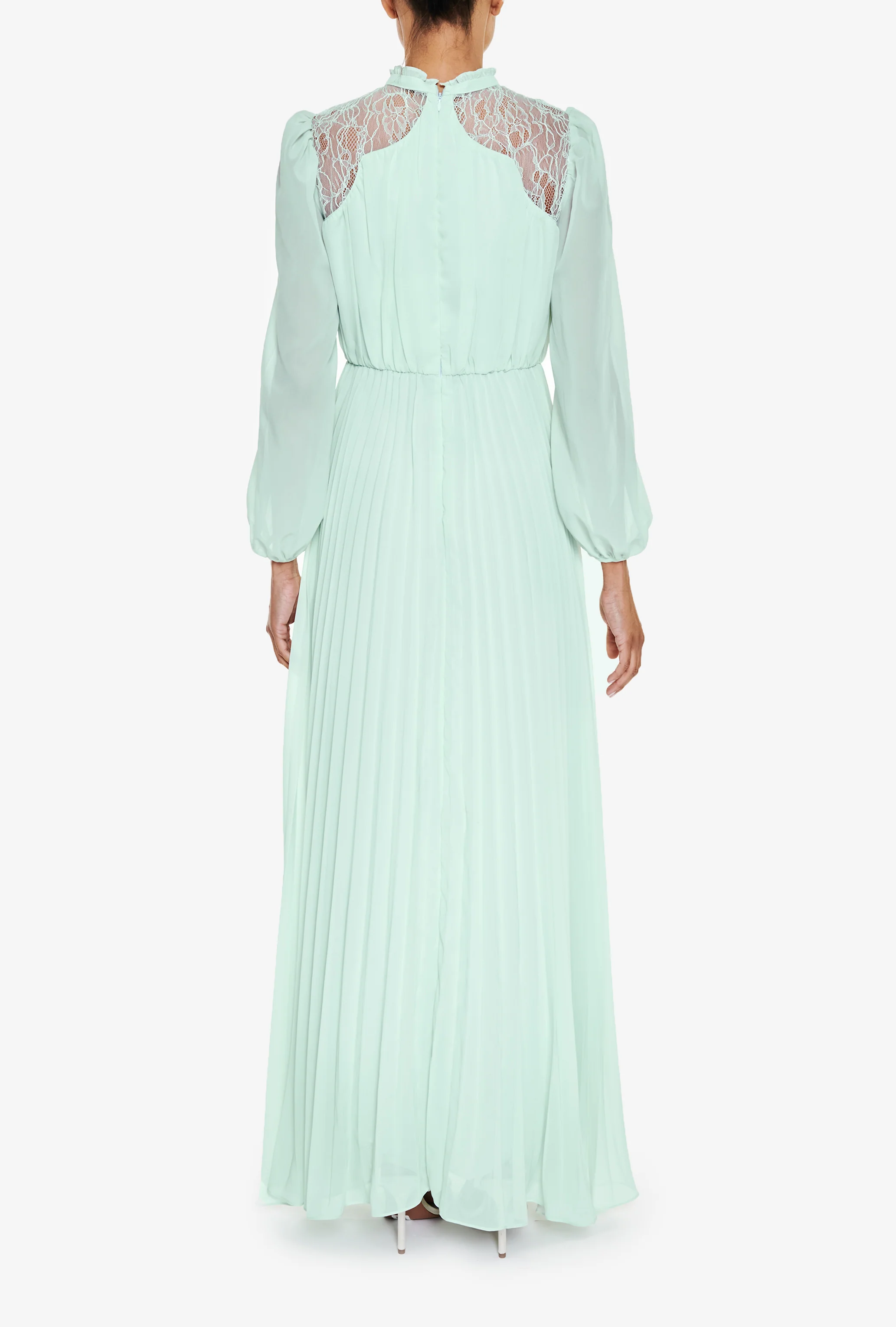 Dusty Blue Long Sleeve Lace Dress
