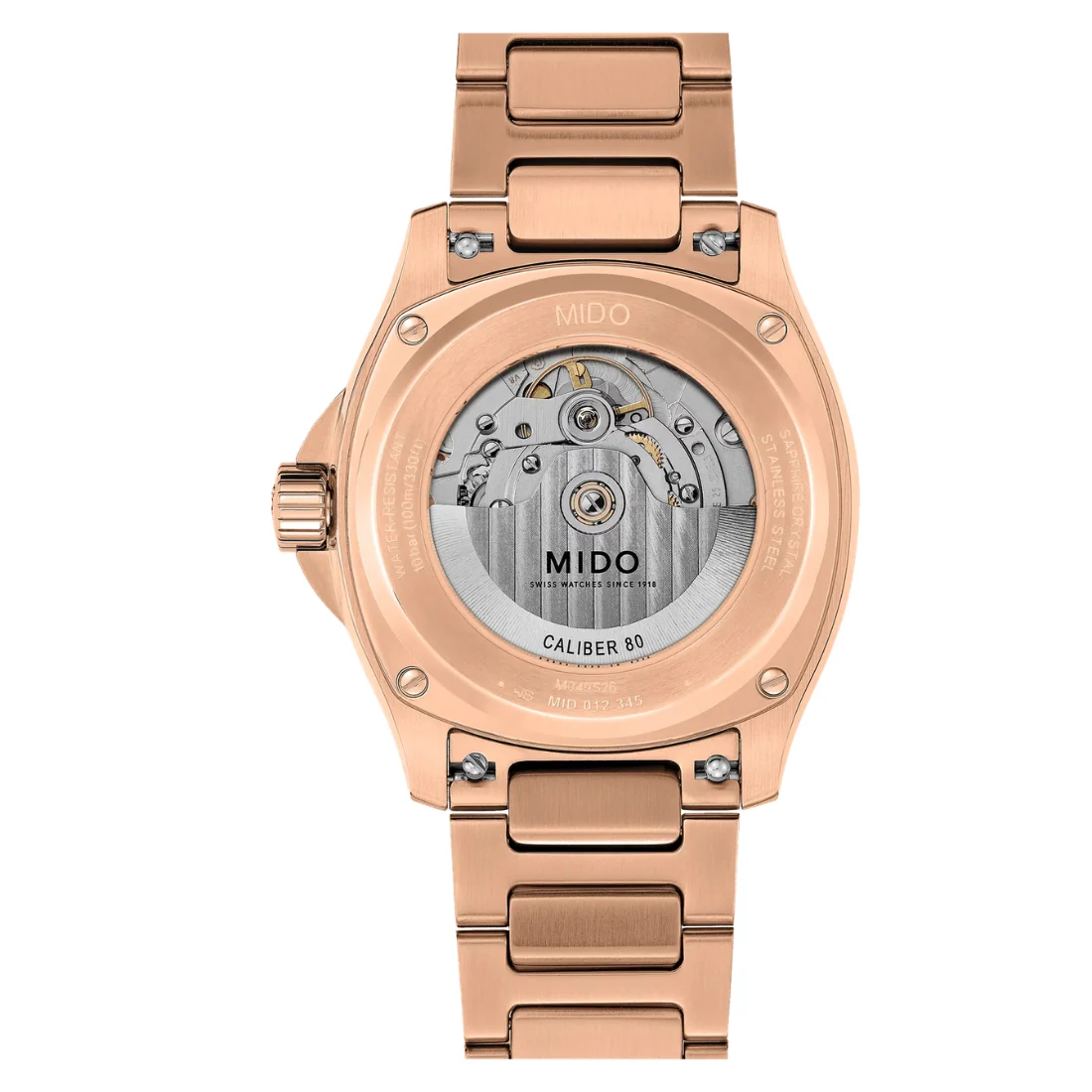 Orologio Mido Multifort Tv Big Date quadrante blu dorato rosa